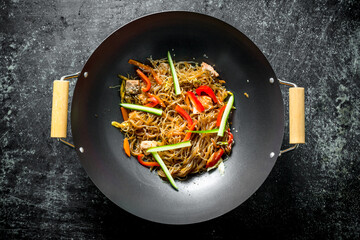 Poster - Fragrant Chinese cellophane noodles with vegetables.