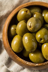 Canvas Print - Raw Green Organic Marinated Olives