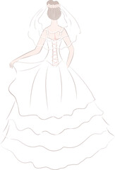 Poster - Girl in wedding dress and veil