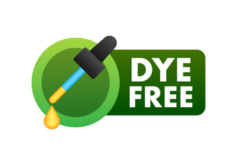 Sticker - Dye free product sign, label. Product with no Dye icon. Vector stock illustration.