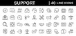 Customer Service and Support set of web icons in line style. Support and Help icons for web and mobile app. Online assistance, email, customer service, contact, help, helpdesk, feedback, 24 hrs