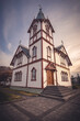 La chiesa di Husavik in Islanda, che spicca su tutta la città.