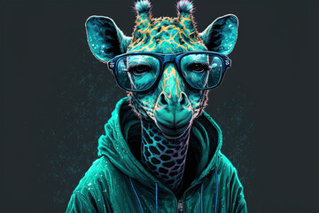 Poster - Style giraffe. vibrant colors. Illustration. art