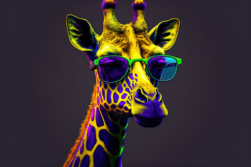 Poster - Style giraffe. vibrant colors. Illustration. art