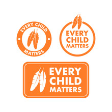 Every Child Matters. National Day Of Truth And Reconciliation. Vector Stock Illustration.