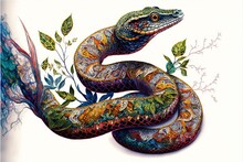  A Colorful Snake With A White Background And A White Background With A White Border And A White Border With A Blue Border And A Green Border With A Red Border And Yellow Border With A.
