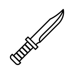 Wall Mural - Hunting knife line icon. Weapon. Combat knife.