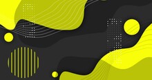 Seamless Loop Flat Geometrical Yellow Black Shapes Element Liquid Blob Motion Graphics Background