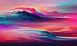 Abstract violet and pink drawn splash stroke horizontal background