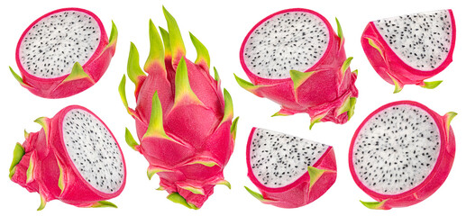 Wall Mural - dragon fruit isolated on white background