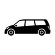 © far700 - Minivan icon. Black silhouette. Side view. Vector simple flat graphic illustration. Isolated object on a white background. Isolate.