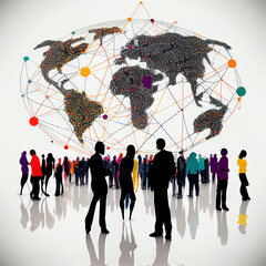 Wall Mural - Global business structure of networking