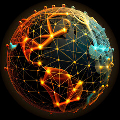 Wall Mural - Global business structure of networking