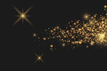 Wall Mural - The dust sparks and golden stars shine with special light.