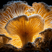 Abstract Image Of A Growing Mycelium Or Fungus For Industrial Use, AI Generated