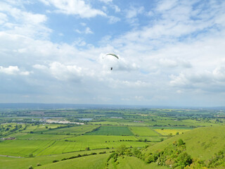 Poster - Paraglider flying at Westbury in Wiltshire 