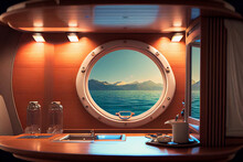 Luxuriöse Yacht Mit Bullaugen-Fenster - Ein Unvergessliches Segelerlebnis Auf Dem Meer - Generative Ai