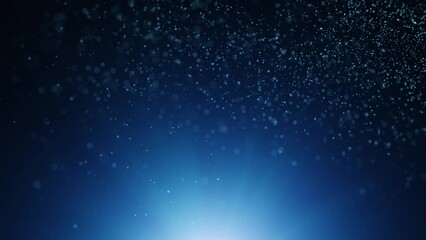Wall Mural - blured dot particles seamless looping slow motion on blue shining copy space animation background.