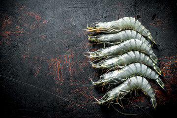 Poster - Raw shrimps uncooked.