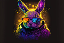 Psychedelic. Illustration. Abstract. Rabbit. Vector