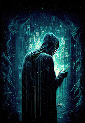 A ghost in the algorithm - Generative AI illustration