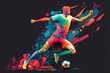 Abstract football player with ball