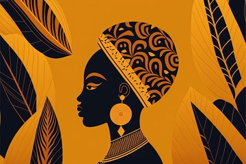 Wall Mural - Patterned background with colorful African style, background. AI digital illustration