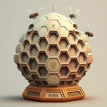 Futuristic Hive Illustration Generated By Artificial Intelligence