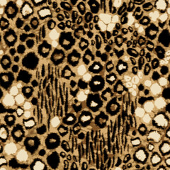 Wall Mural - Seamless leopard pattern, leopard skin, animal fur.