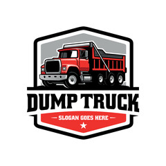 Poster - Dump Truck Tipper Truck Illustration Logo Vector