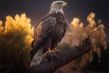 a beautiful eagle on a branch