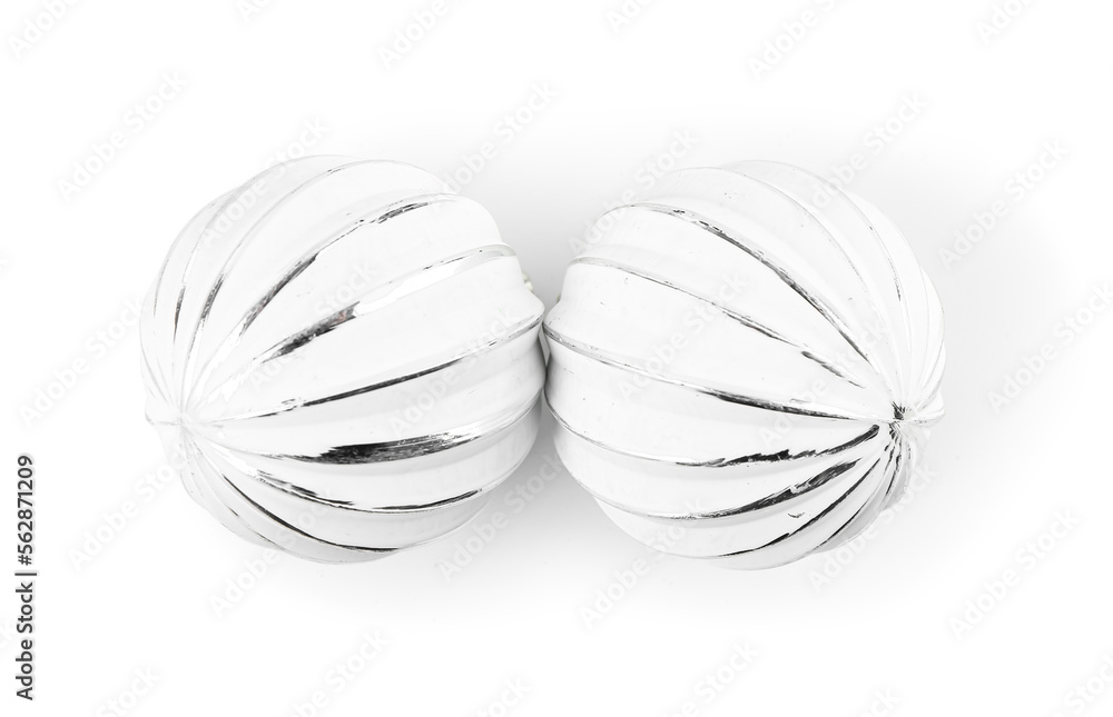 Stylish Christmas balls isolated on white background