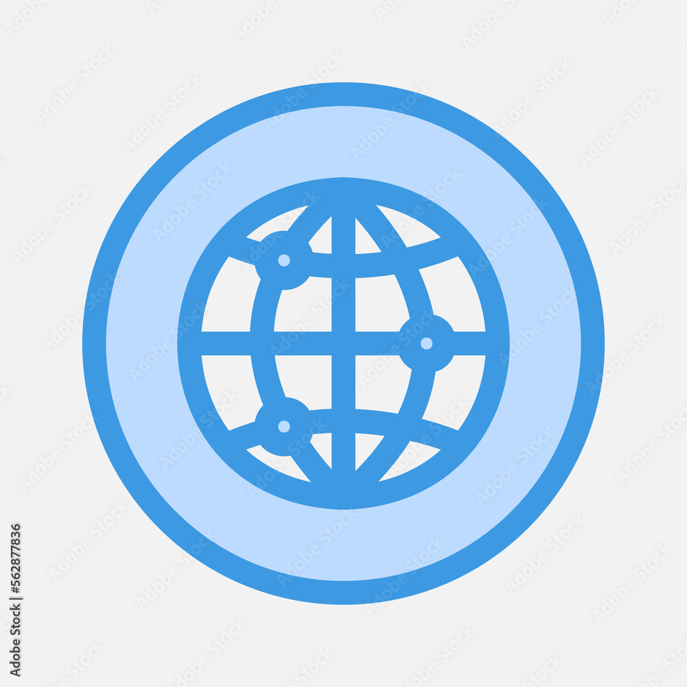Internet icon in blue style about essentials, use for website mobile app presentation