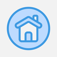 Wall Mural - Home icon in blue style about essentials, use for website mobile app presentation