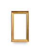 long golden picture frame, isolated