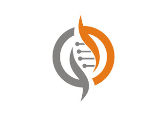 DNA logo design template.icon for science technology health
