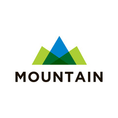 Canvas Print - mountain logo emblem, nature color, vector design concept template