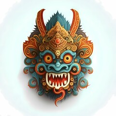 Wall Mural - Illustration Barong Design Indonesian Traditional art culture