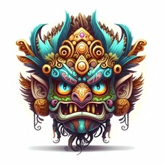 Wall Mural - Illustration Barong Design Indonesian Traditional art culture