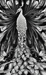 Wall Mural - peacock feather pattern