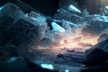 Crystal Background Cinematic. Photorealistic. Generative AI