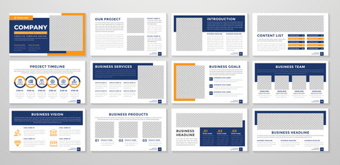 Wall Mural - multipurpose presentation template design with clean style and modern layout use for business annual report