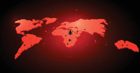 Fototapete - Concept of cyber attack.Cyber security destroyed.Information leak concept.Vector illustration
