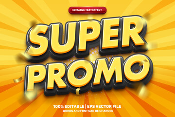 Super Promo Sale 3d editable text effect