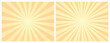 Pale Yellow sunburst pattern background. Sunbeam backdrop with rays. Summer Banner. Vector Illustration.