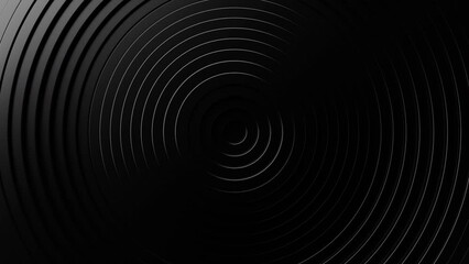 Wall Mural - Background of black rings moving in waves. Loop animation