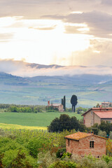 Canvas Print - Garden with fabulous view of the valley