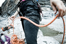 Female Flaking Climbing Rope.