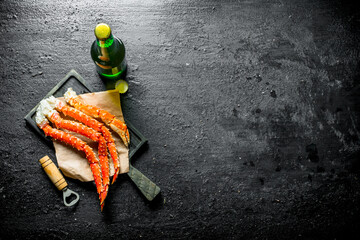 Wall Mural - Boiled crab with beer.