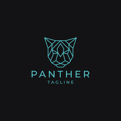 Poster - Panther head geometric logo icon design template